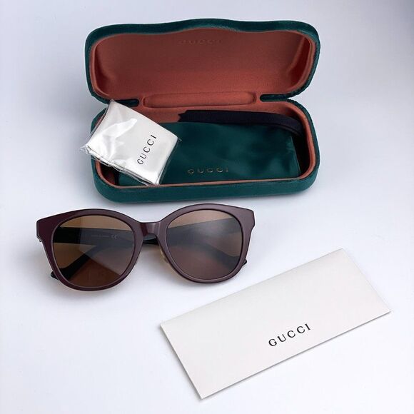 SALE! NEW GUCCI LOGO GG1002SK 003 Brown Black Brown Round Women Sunglasses